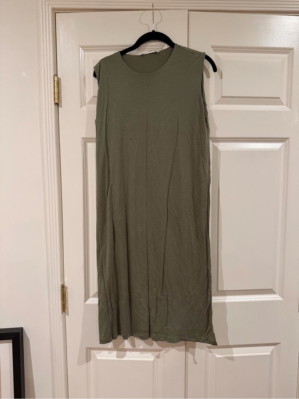 Acne Studios Sleeveless Olive Green Women's Shift Dress